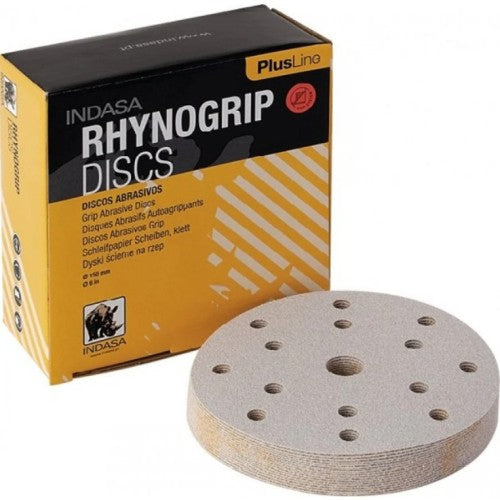 Indasa Rhynogrip Plus Line 150mm 6" DA Discs - Box of 50