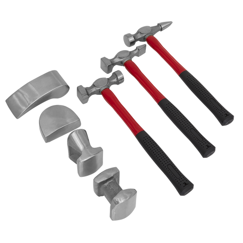 Sealey Drop-Forged Panel Beating Set with Fibreglass Shafts 7pc CB707