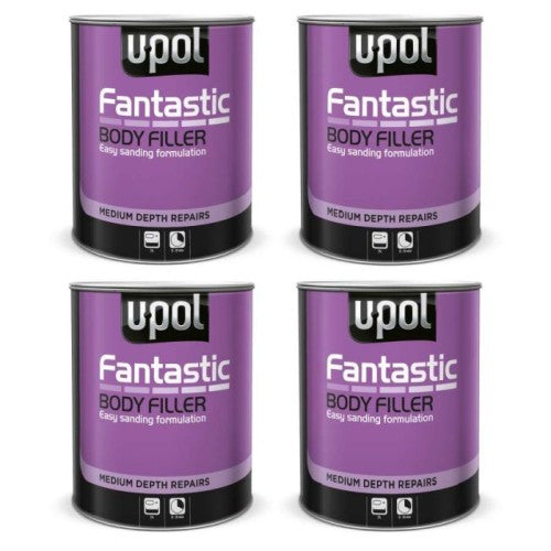 4x UPOL Fantastic Medium Depth Filler 3L