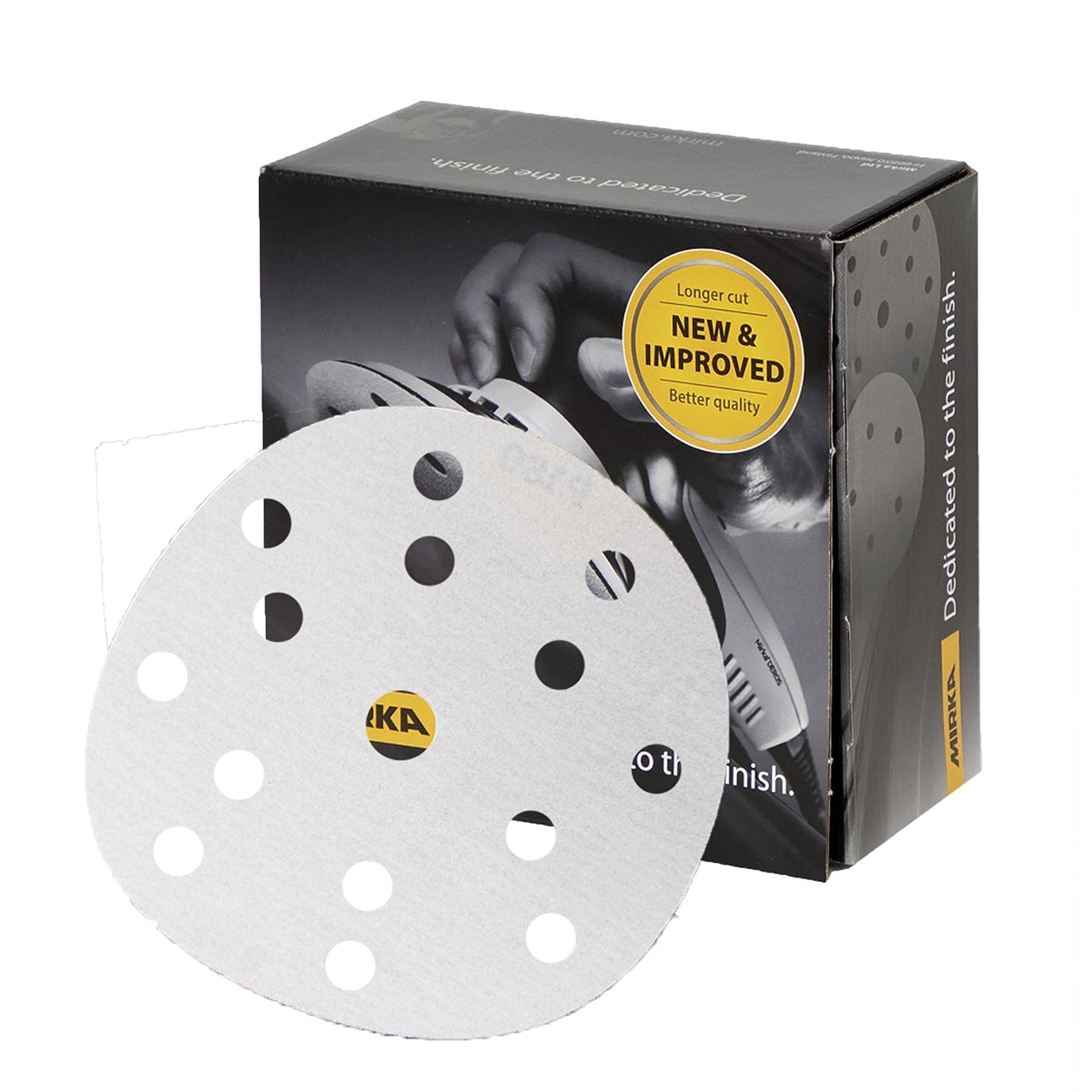 MIrka Basecut 150mm 6" 15 Hole DA Sanding Discs - Box of 100 - Various Grits