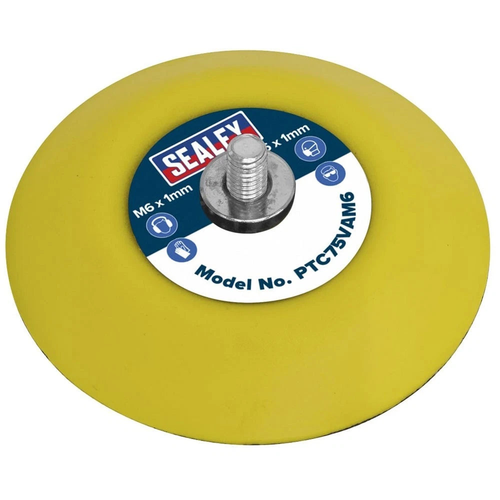 Sealey Backing Pad Hook-and-Loop Ø71mm M6 x 1mm