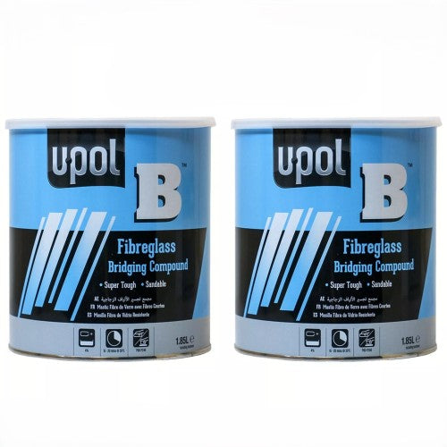 2x UPOL B Fibre Glass Filler 1.85L