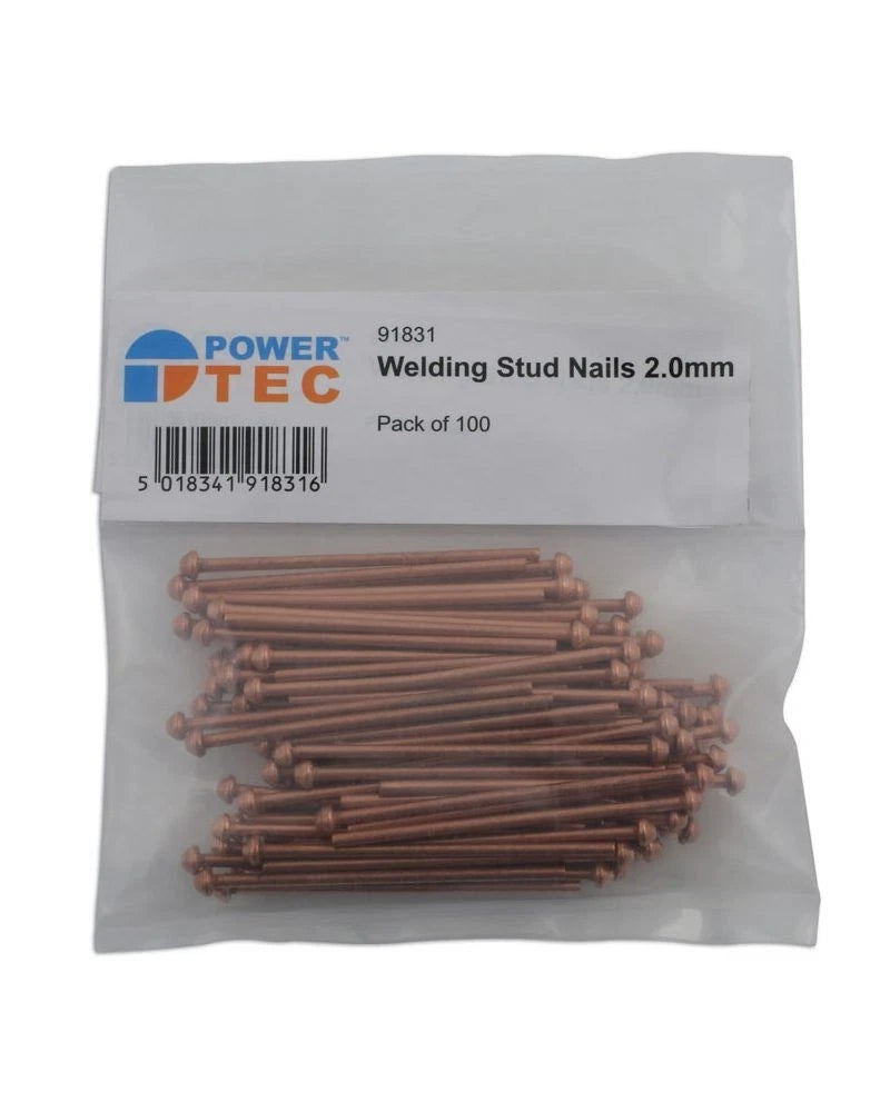 Power Tec Stud Nails 2.0mm 100pc - Spot Weld Nails 91831