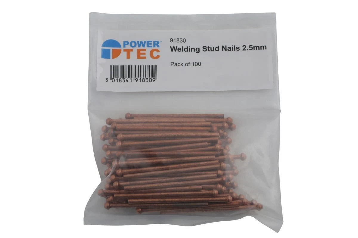 Power Tec Stud Nails 2.5mm 100pc - Spot Weld Nails 91830