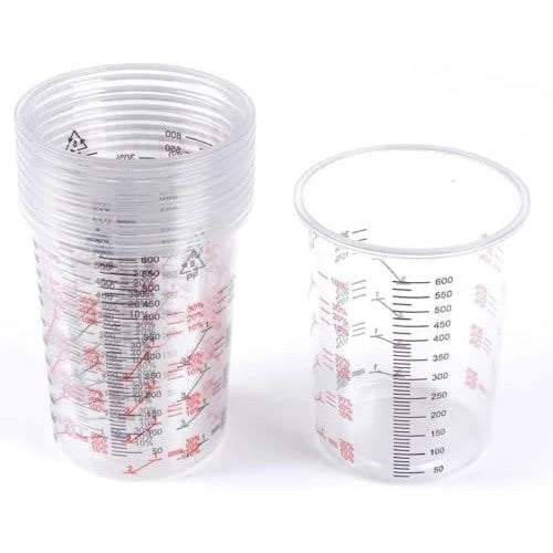 Clear Mixing Cups 600ml With Ratios